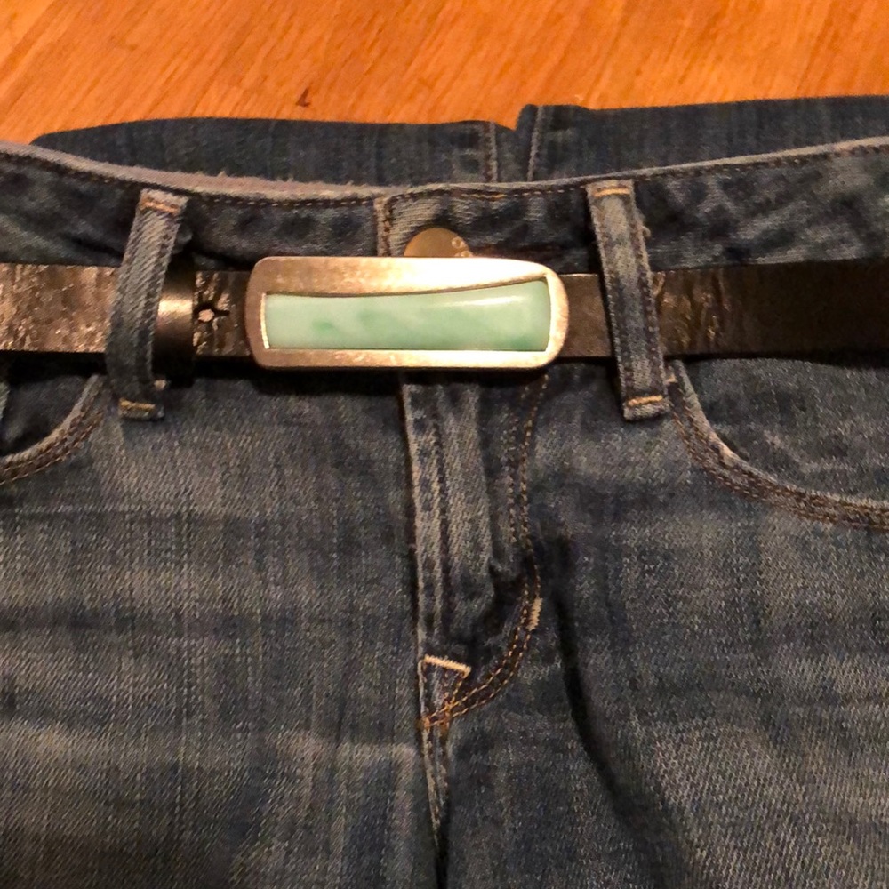 Coldwater Creek embellished black leather belt